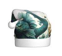 YYHHAOFA Sombrero de Navidad con imagen de pez volador verde para adultos para hombres y mujeres, diadema para ocasiones festivas