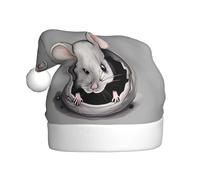 YYHHAOFA Sombrero de Navidad con imagen de rata gris para adultos para hombres y mujeres, diadema para ocasiones festivas