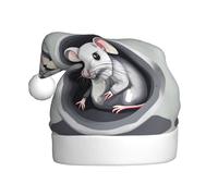 YYHHAOFA Sombrero de Navidad con imagen de ratón en el agujero para adultos, suave y esponjoso, ideal para uso a largo plazo