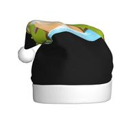 YYHHAOFA Sombrero de Navidad con imagen de río fluyendo para adultos, suave y esponjoso, ideal para uso a largo plazo