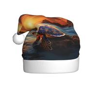 YYHHAOFA Sombrero de Navidad con imagen de tortuga marina para adultos, suave y esponjoso, ideal para uso a largo plazo