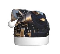 YYHHAOFA Sombrero de Navidad con imagen de tren de locomotora de vapor para adultos, suave y esponjoso, ideal para uso a largo plazo