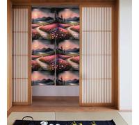 YYHHAOFA Un camino lleno de flores con patrón de cortina para puerta, protección de privacidad adecuada para cocina, baño, habitación, 86 x 142 cm