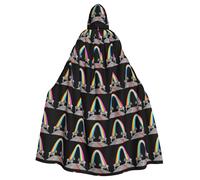YYHHAOFA Zebra Crossing The Rainbow Pattern Halloween - Capa con capucha para hombres y mujeres, para juegos de rol