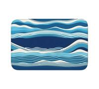 YYHWHJDE Alfombra antideslizante y gruesa con diseño de olas en el mar, adecuada para baños, dormitorios, alfombras lavables, 40,6 x 60,9 cm