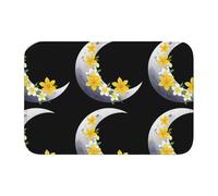 YYHWHJDE Alfombra antideslizante y gruesa con diseño de pétalos de The Moon Meets The Petals, adecuada para baños, dormitorios, alfombras lavables de 40.6 x 61.0 cm