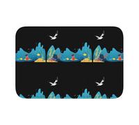 YYHWHJDE Alfombra de terciopelo con borde de bloqueo de cristal con imagen de The Little Girl Favored by The Ocean, alfombra para dormitorio, salón, decoración del hogar