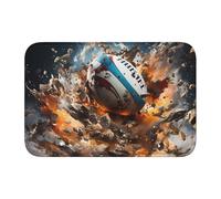 YYHWHJDE Alfombra de terciopelo con borde de bloqueo de rugby on Fire para dormitorio, salón, decoración del hogar