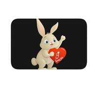 YYHWHJDE Alfombra de terciopelo con diseño de conejo con texto en inglés "I Love You", para dormitorio, salón, decoración del hogar