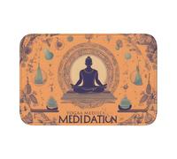 YYHWHJDE Alfombrilla antideslizante y gruesa para yoga, con patrón de meditación adecuada para baños, dormitorios, alfombras lavables de 40,6 x 60,9 cm