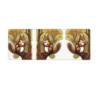 YYHWHJDE Alfombrilla de mouse extra grande con patrón de ardilla que come nueces, teclado antideslizante para juegos de oficina, versión gruesa, 12 x 31.5 pulgadas