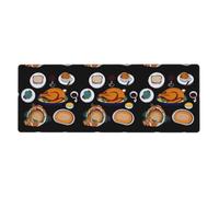 YYHWHJDE Alfombrilla de mouse extragrande con imagen de comida de Acción de Gracias, para computadora, oficina, teclado antideslizante para juegos, versión gruesa, 12 x 31.5 pulgadas