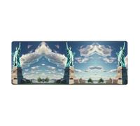 YYHWHJDE Alfombrilla de ratón extragrande con imagen de la Estatua de la Libertad, para computadora, oficina, teclado antideslizante para juegos, versión gruesa, 12 x 31.5 pulgadas