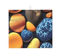 YYHWHJDE Almohadilla absorbente de cocina con estampado de guijarros amarillos, microfibra súper absorbente, antideslizante de gran tamaño