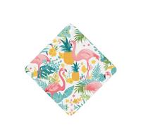 YYHWHJDE Ambientadores cuadrados con estampado de flamencos y piñas, paquete de seis tarjetas perfumadas para colgar en el armario, baño, decoración interior del coche