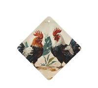YYHWHJDE Ambientadores cuadrados con estampado de gallos franceses, paquete de seis tarjetas perfumadas para colgar en el armario, baño, decoración interior del coche