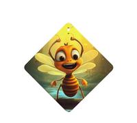 YYHWHJDE Ambientadores cuadrados de caricatura con estampado de abeja de miel, paquete de seis tarjetas: tarjetas perfumadas colgantes para armario, baño, decoración interior de coche