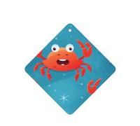 YYHWHJDE Ambientadores cuadrados de caricatura con estampado de cangrejo para coche, paquete de seis tarjetas: tarjetas perfumadas colgantes para armario, baño, decoración interior de coche