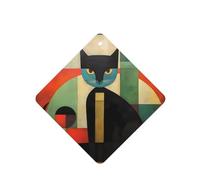 YYHWHJDE Ambientadores cuadrados de mediados de siglo con estampado de gato para coche, paquete de seis tarjetas perfumadas para colgar en el armario, baño, decoración interior del coche