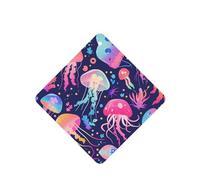 YYHWHJDE Ambientadores cuadrados para coche, con estampado de medusas de colores, paquete de seis unidades: tarjetas perfumadas colgantes para armario, baño, decoración interior de coche