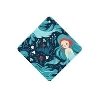 YYHWHJDE Ambientadores cuadrados para coche, con estampado de sirena azul, paquete de seis unidades: tarjetas perfumadas colgantes para armario, baño, decoración interior del coche