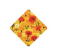 YYHWHJDE Ambientadores cuadrados para coche, diseño de amapolas, diseño de ladrillos amarillos, paquete de seis tarjetas aromáticas para colgar en el armario, baño, decoración interior del coche
