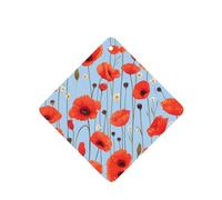 YYHWHJDE Ambientadores cuadrados para coche, diseño de amapolas en cielo azul, paquete de seis tarjetas: tarjetas perfumadas colgantes para armario, baño, decoración interior de coche