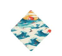 YYHWHJDE Ambientadores cuadrados para coche, diseño de atardecer, surf, mar, surf, paisaje, impresión, paquete de seis tarjetas: tarjetas perfumadas colgantes para armario, baño, decoración interior