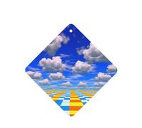 YYHWHJDE Ambientadores cuadrados para coche, diseño de bandera a cuadros, paquete de seis tarjetas perfumadas para colgar en el armario, baño, decoración interior del coche