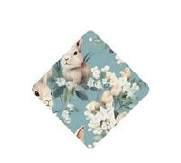 YYHWHJDE Ambientadores cuadrados para coche, diseño de conejo de Pascua, diseño de flores vintage, paquete de seis tarjetas perfumadas para colgar en el armario, baño, decoración interior del coche