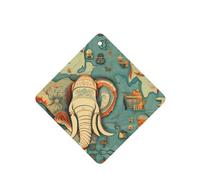 YYHWHJDE Ambientadores cuadrados para coche, diseño de elefante, diseño de mapa bohemio, paquete de seis tarjetas: tarjetas perfumadas colgantes para armario, baño, decoración interior de coche