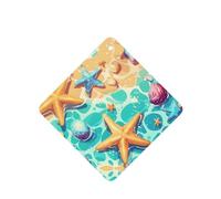 YYHWHJDE Ambientadores cuadrados para coche, diseño de estrella de mar, mar, playa, paquete de seis tarjetas perfumadas para colgar en el armario, baño, decoración interior del coche