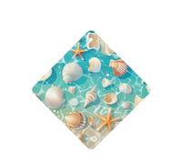 YYHWHJDE Ambientadores cuadrados para coche, diseño de estrellas de mar, conchas, playa, paquete de seis tarjetas perfumadas para colgar en el armario, baño, decoración interior del coche