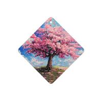 YYHWHJDE Ambientadores cuadrados para coche, diseño de flores de cerezo, paquete de seis tarjetas perfumadas para colgar en el armario, baño, decoración interior del coche
