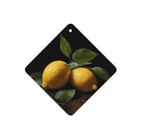 YYHWHJDE Ambientadores cuadrados para coche, diseño de fruta de limón, paquete de seis unidades: tarjetas perfumadas colgantes para armario, baño, decoración interior de coche
