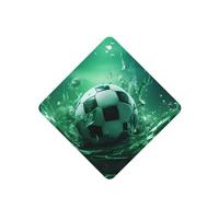 YYHWHJDE Ambientadores cuadrados para coche, diseño de fútbol verde, paquete de seis tarjetas perfumadas para colgar en el armario, baño, decoración interior del coche