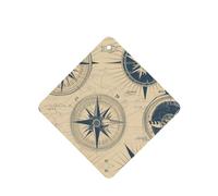 YYHWHJDE Ambientadores cuadrados para coche, diseño de mapa de brújula, paquete de seis tarjetas perfumadas para colgar en el armario, baño, decoración interior del coche