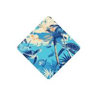 YYHWHJDE Ambientadores cuadrados para coche, diseño de palmeras y tortugas marinas buceando bajo el agua, paquete de seis tarjetas: tarjetas perfumadas colgantes para armario, baño, decoración