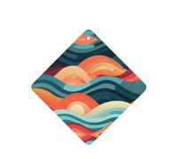 YYHWHJDE Ambientadores cuadrados para coche, diseño de puesta de sol y amanecer con olas del océano, paquete de seis unidades: tarjetas perfumadas colgantes para armario, baño, decoración interior del