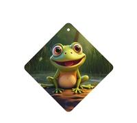 YYHWHJDE Ambientadores cuadrados para coche, diseño de rana de dibujos animados, paquete de seis tarjetas perfumadas para colgar en el armario, baño, decoración interior del coche