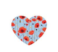 YYHWHJDE Ambientadores de coche con diseño de amapolas en cielo azul con forma de corazón, paquete de seis tarjetas perfumadas para colgar en el armario, baño, decoración interior del coche