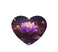 YYHWHJDE Ambientadores de coche con diseño de flor de loto púrpura con forma de corazón, paquete de seis tarjetas: tarjetas perfumadas colgantes para armario, baño, decoración interior del coche