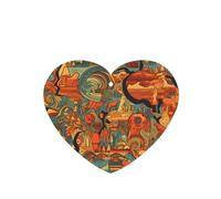 YYHWHJDE Ambientadores de coche con diseño de mapa africano étnico con forma de corazón, paquete de seis tarjetas perfumadas para colgar en el armario, baño, decoración interior del coche