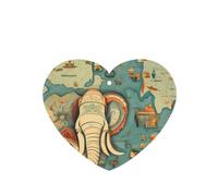 YYHWHJDE Ambientadores de coche con diseño de mapa bohemio con diseño de elefante, en forma de corazón, paquete de seis unidades: tarjetas perfumadas colgantes para armario, baño, decoración interior