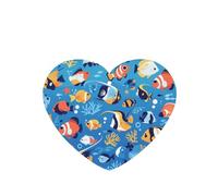 YYHWHJDE Ambientadores de coche con diseño de peces tropicales de océano, coral, mundo submarino, impresión en forma de corazón, paquete de seis tarjetas: tarjetas perfumadas colgantes para armario,