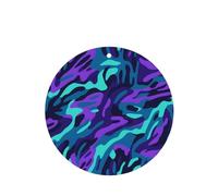 YYHWHJDE Ambientadores de coche con estampado de rayas de cebra de camuflaje morado, azul y verde, paquete de seis tarjetas aromáticas: tarjetas perfumadas colgantes para armario, baño, decoración