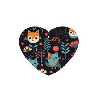 YYHWHJDE Ambientadores de coche con forma de corazón con estampado de gatos y flores, paquete de seis tarjetas perfumadas colgantes para armario, baño, decoración interior de coche