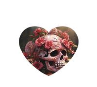 YYHWHJDE Ambientadores de coche con forma de corazón, diseño de calavera de terror de azúcar, flores, rosa, paquete de 4: tarjetas perfumadas colgantes para dormitorio, baño, decoración interior de