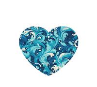 YYHWHJDE Ambientadores de coche con impresión en forma de corazón color cian de mar, paquete de seis tarjetas perfumadas para colgar en el armario, baño, decoración interior del coche