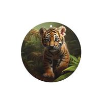 YYHWHJDE Ambientadores de coche de forma redonda con diseño de cachorro de tigre de la selva, paquete de seis tarjetas: tarjetas perfumadas colgantes para armario, baño, decoración interior del coche